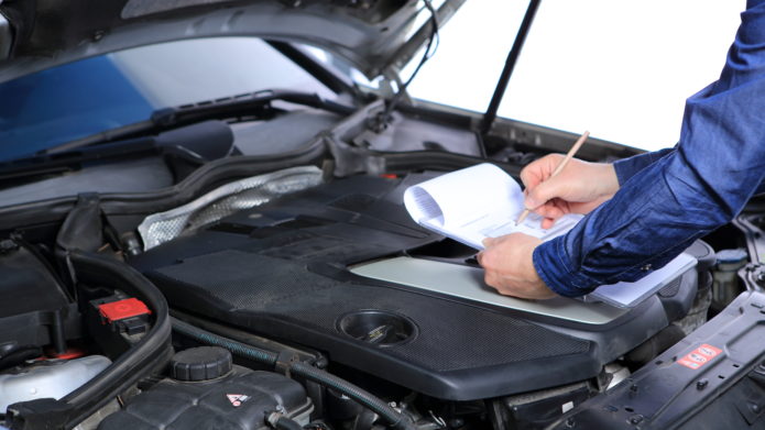 car inspection with checklist